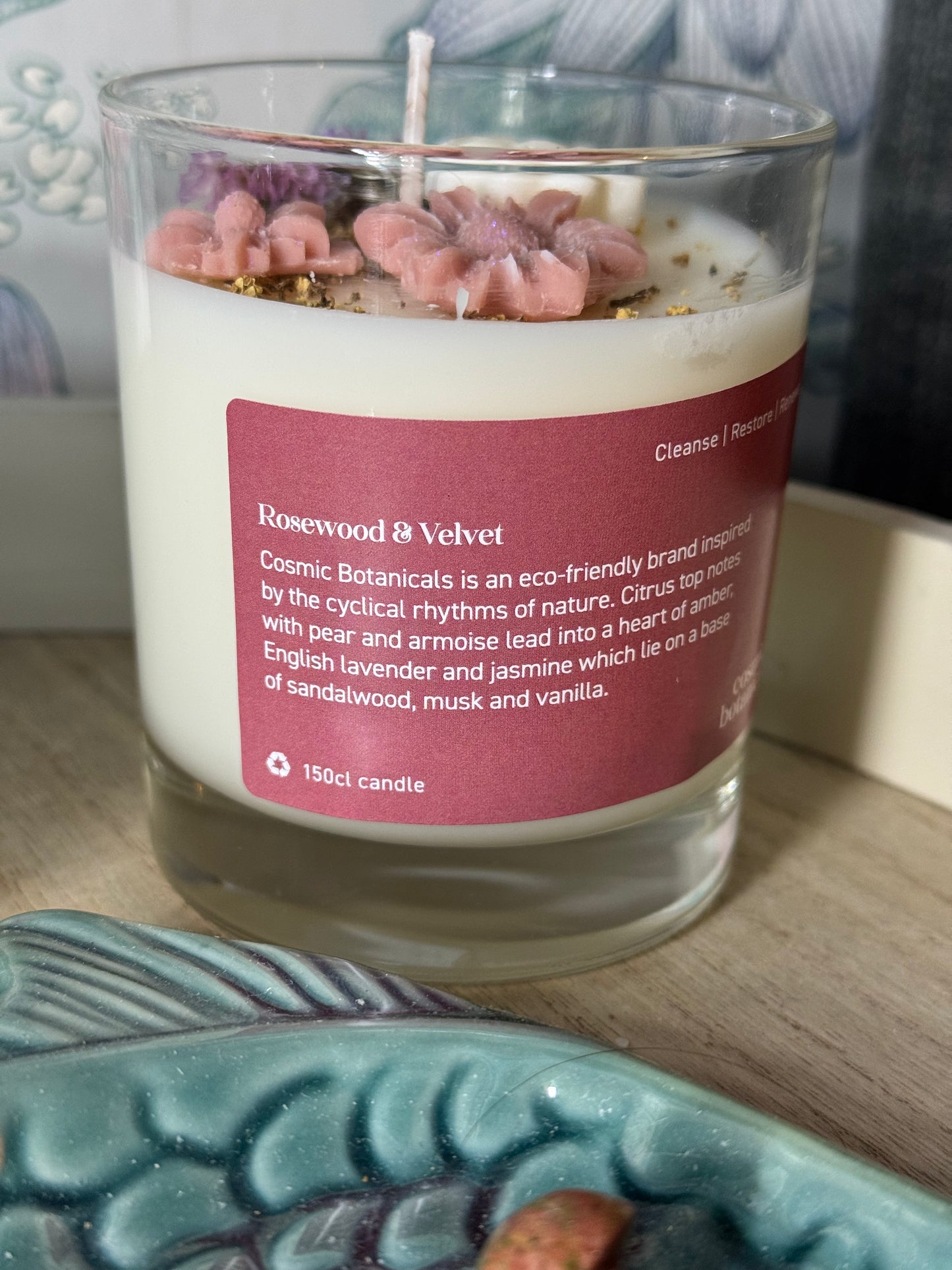 Rosewood and Velvet Botanical soy wax candle  30cl